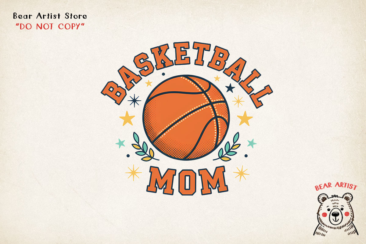 Cute Basketball Mom & Game Day, a Sport Illustration by GlitterCraft (Photo 71 of 101)