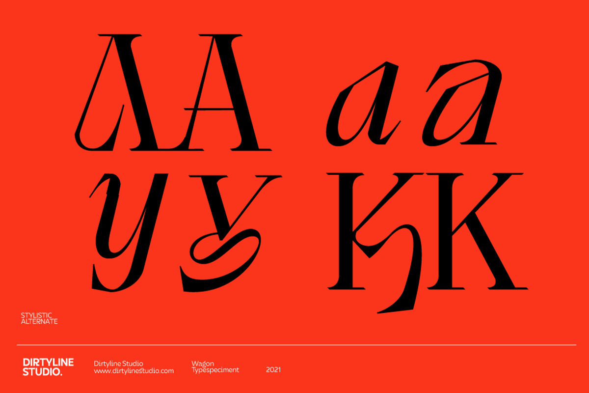 Wagon Display Serif+Italic, a Serif Font by Dirtyline Studio (Photo 9 of 20)