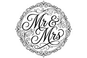 Mr and Mrs Wedding Typography Design, a Decorative Illustration by Ghagra (Thumbnail 2 of 6)