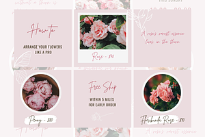 Rose Instagram Puzzle Template