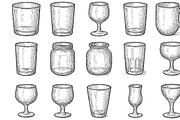 Glassware Illustration Vector Set, an Object Graphic by nikagraphic (Thumbnail 2 of 3)