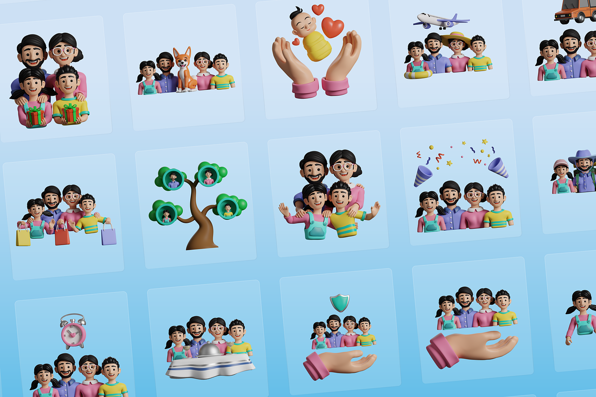 3D Family Icons, a Characters & Person 3D Model by Flat Icons (Photo 7 of 8)