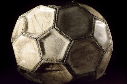 Old soccer ball containing aged, background, and bad, a Sports & Recreation Photo by sergeypeterman