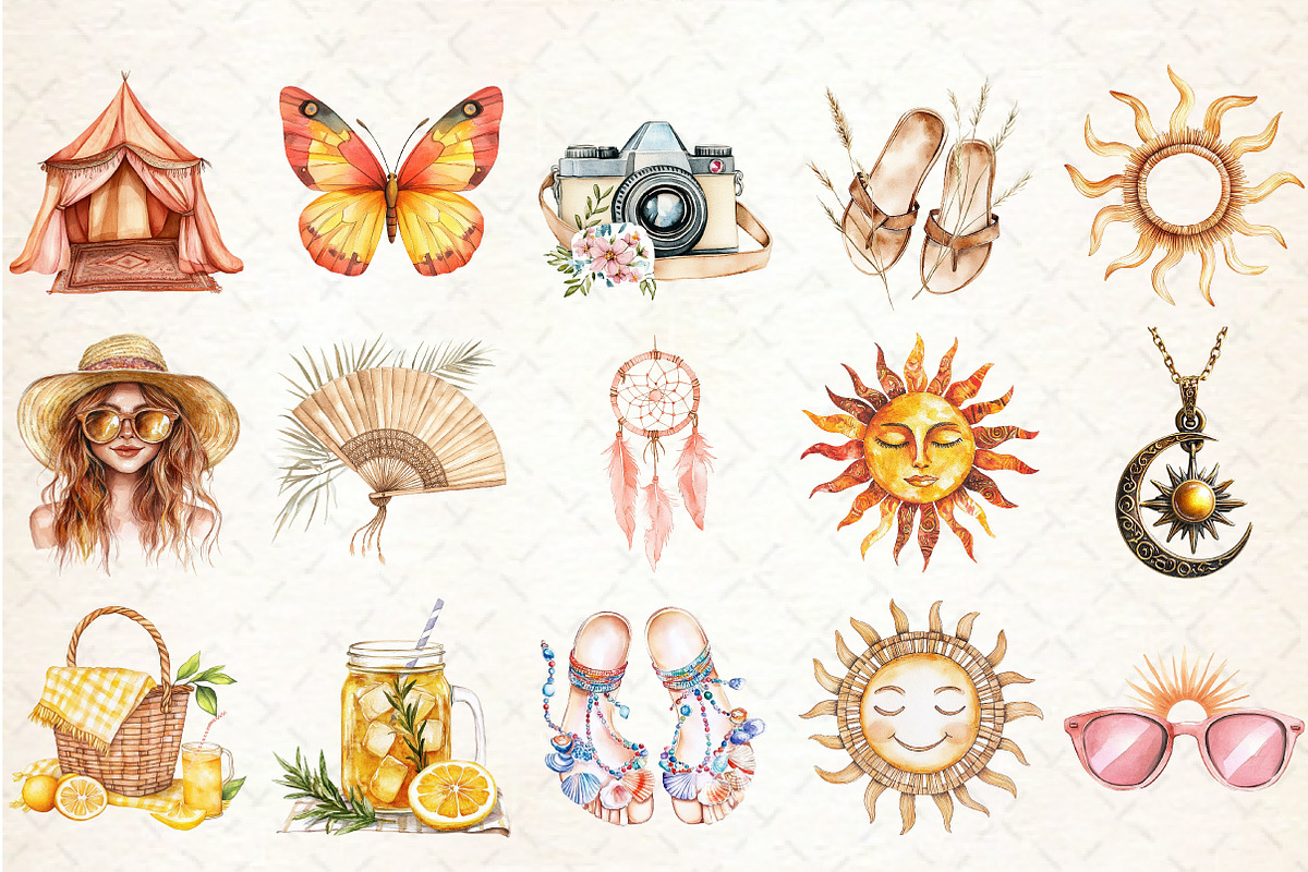 Boho Summer Collection, an Illustration by Libby Wishes (Photo 3 of 6)