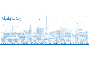Outline Vladikavkaz Russia city., an Illustration by Booblgum