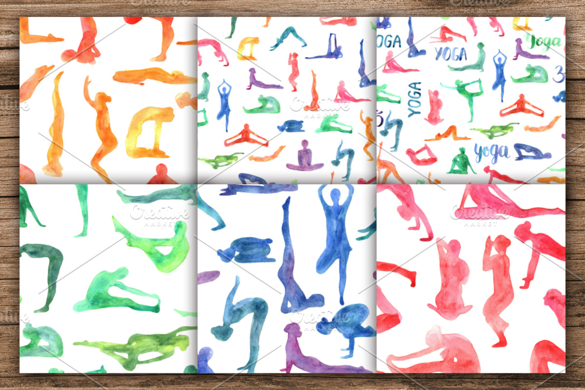 Watercolor Yoga Asanas, a Healthcare Illustration by Pippi Draws (Photo 4 of 9)