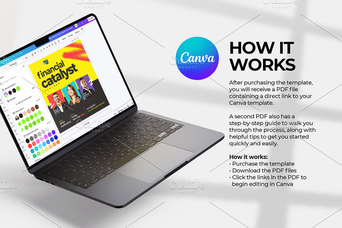 Seminar Digital Flyer | Canva & PSD, a Social Media Template by Vintage Impressions (Photo 3 of 6)