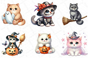 Halloween Cute Cat Clipart, an Illustration by DreamPrint404 (Thumbnail 2 of 4)