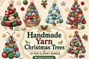 Handmade Yarn Christmas Tree Clipart, a Seasonal Illustration by Tanya Kart (Thumbnail 1 of 10)