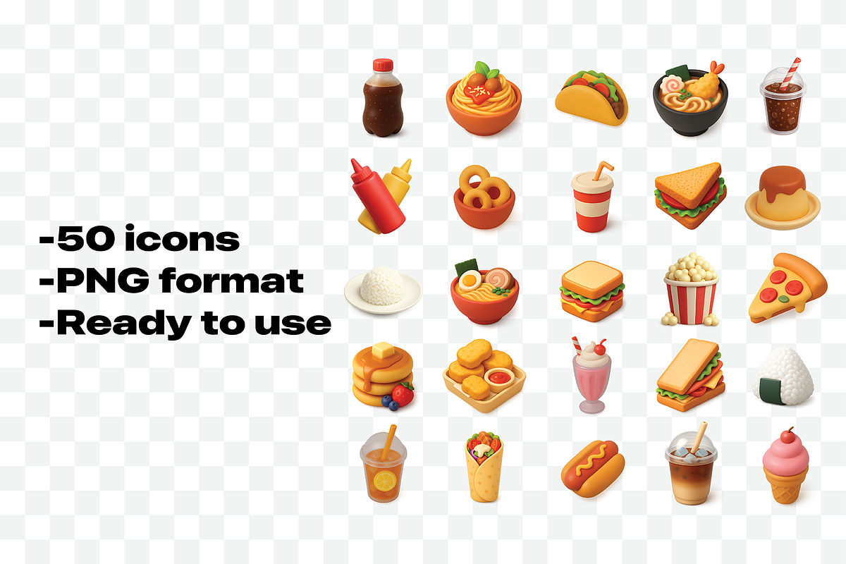 FOOD 3D Icons set PREMIUM, an Icon by Iwanistic (Photo 3 of 6)