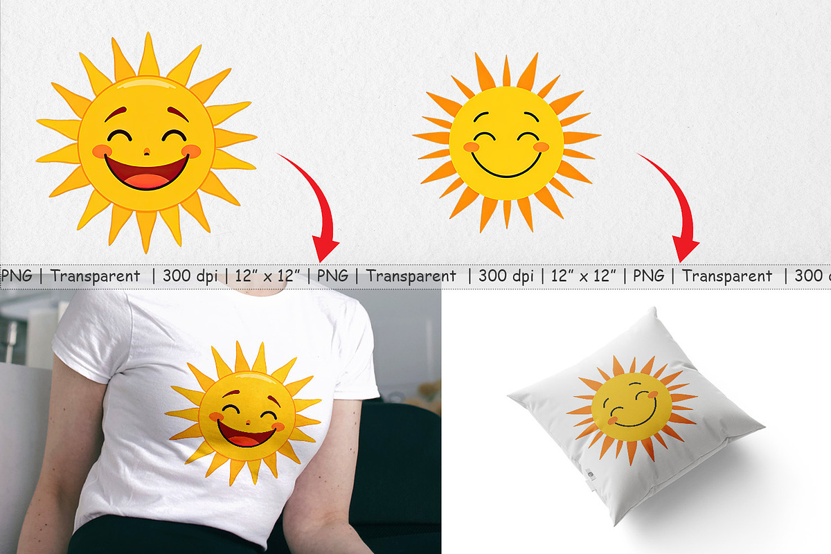 Smiling Sun Clipart, a Graphic by Artnoy (Photo 3 of 5)