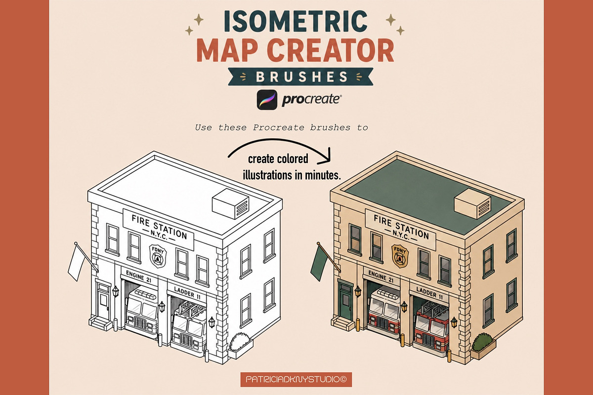 Procreate Isometric Map Creator, a Brush Add-On by PDknyStudio (Photo 7 of 9)