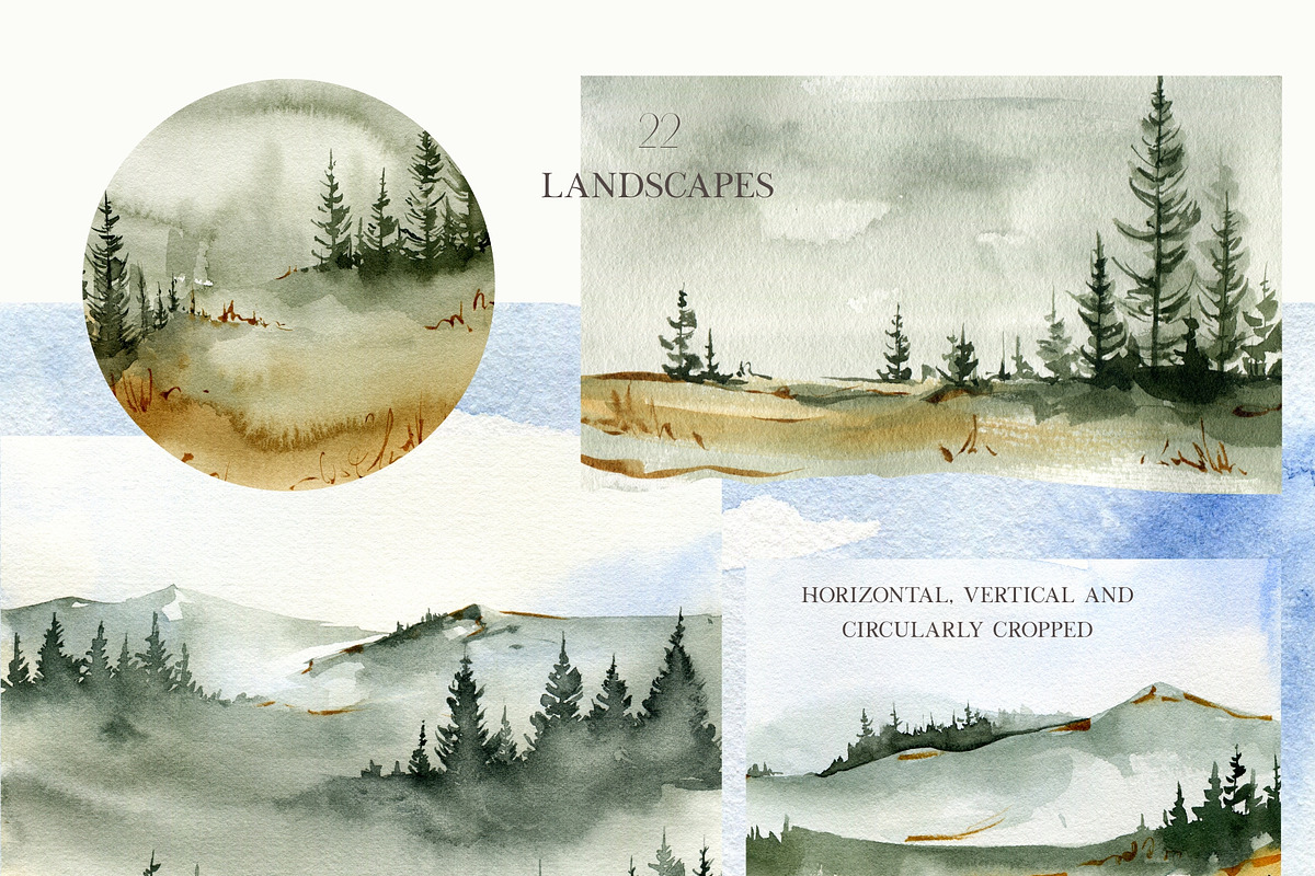 Hand Painted Watercolor Landscape, a Seasonal Illustration by ArtMaslyana (Photo 4 of 5)