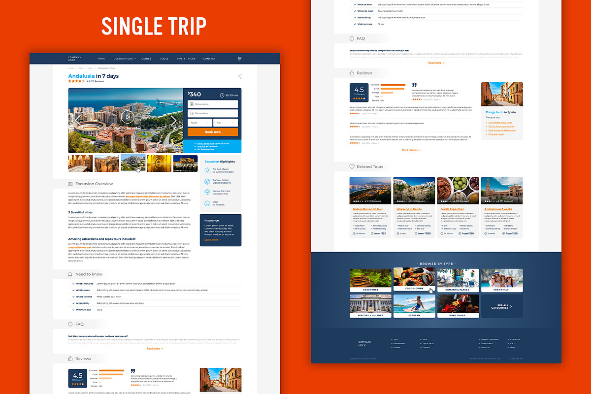 Travel Website Template - PSD & XD, a Websites & App Template by Better Be a Designer (Photo 3 of 13)