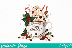 Christmas Cocoa PNG, an Illustration by Watercolor design