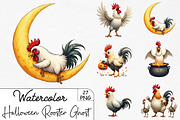 Halloween Rooster Ghost Clipart, an Illustration by CrexoraLab (Thumbnail 1 of 5)