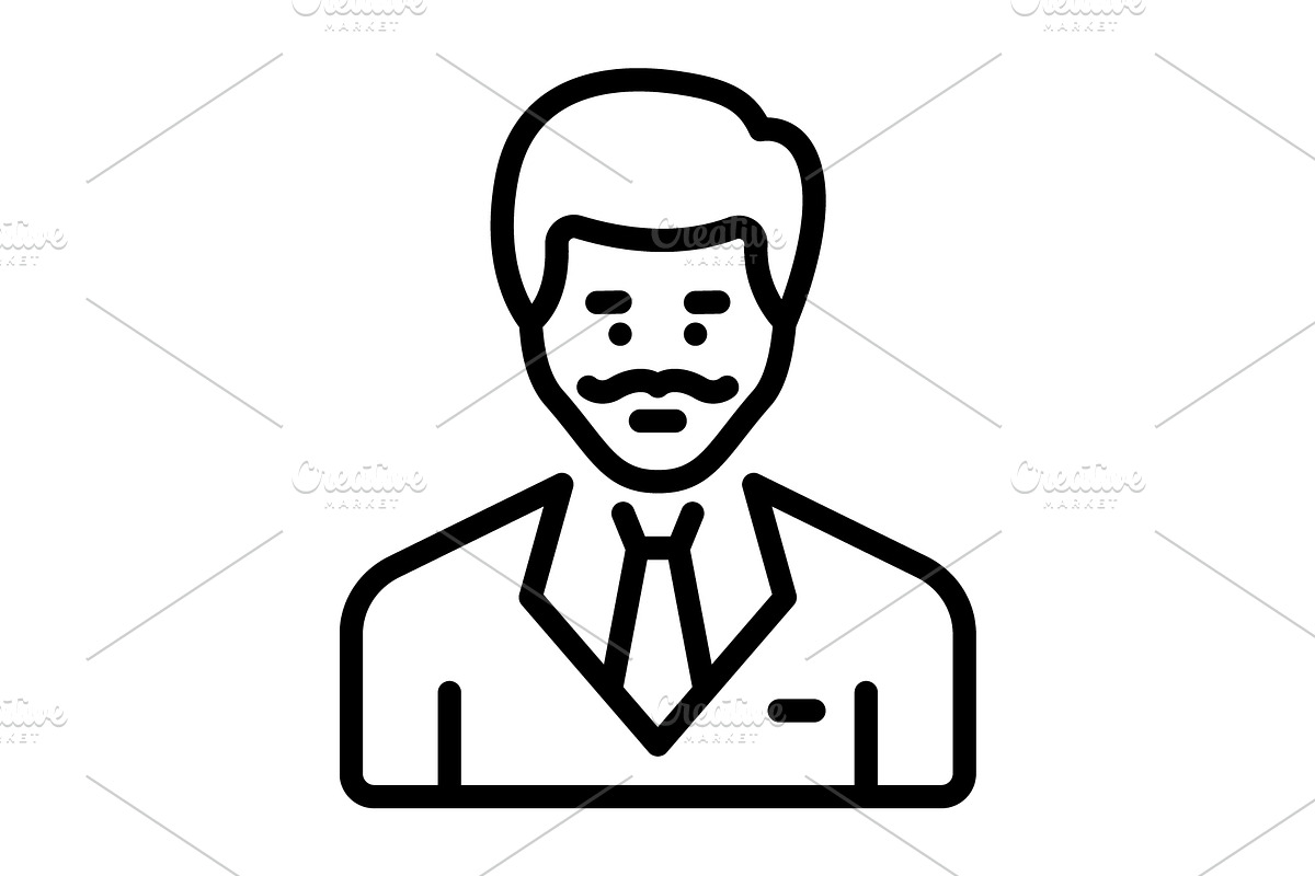 Mr occupation black icon, an Outline Icon by Creative priyanka
