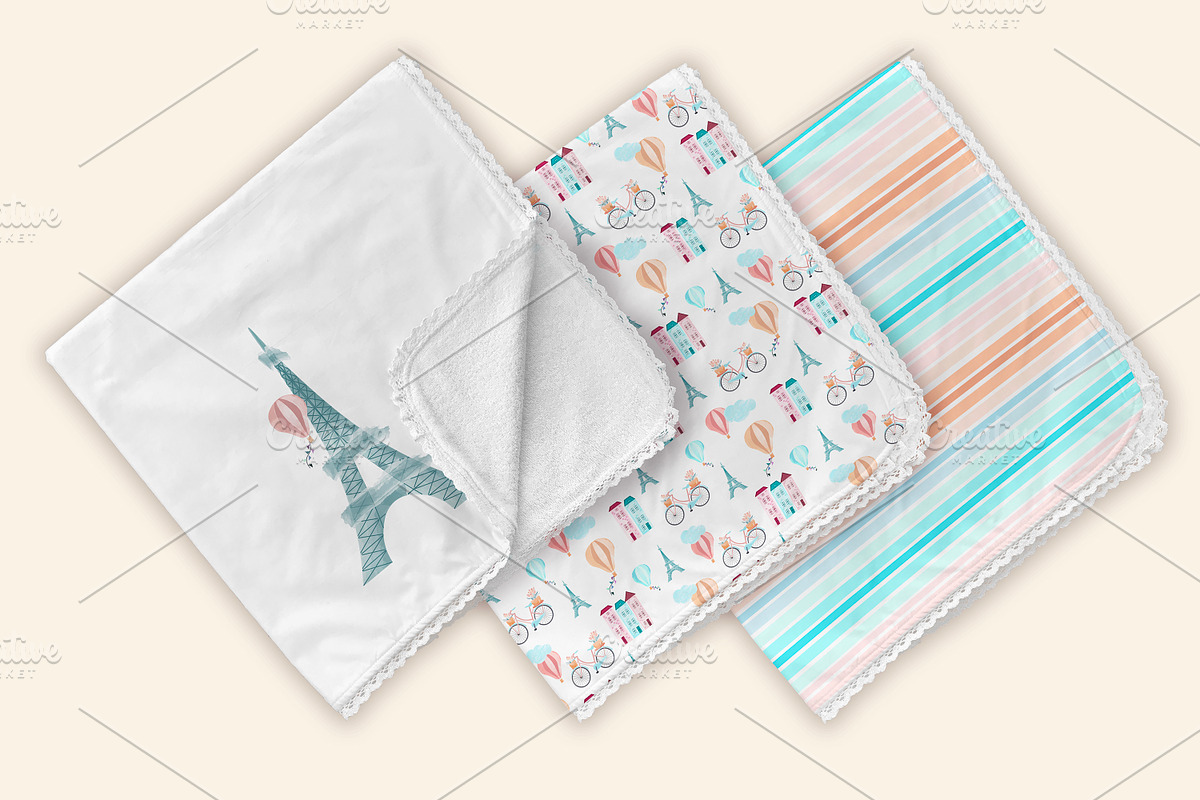 Beige Paris Seamless Pattern Set, a Pattern Graphic by Oksana Dovhopol Art (Photo 9 of 13)