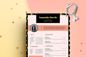 Gold Dot CV Resume Template / N