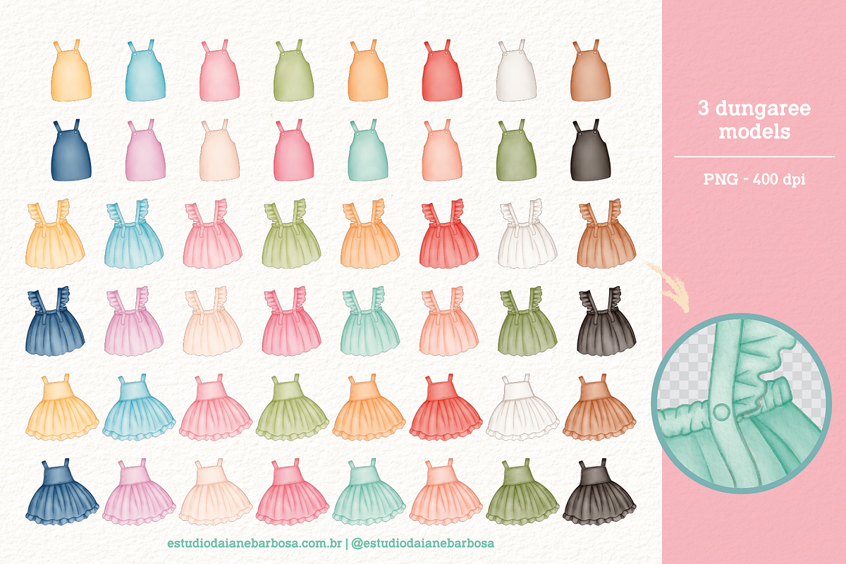 Girls - Cliparts Set, an Illustration by Estudio Daiane Barbosa (Photo 8 of 13)
