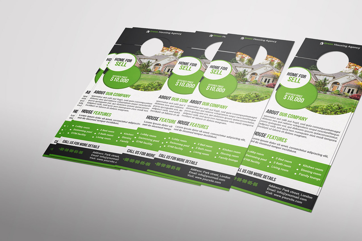 Real Estate Door Hanger, a Stationery Template by DGTouch (Photo 1 of 3)