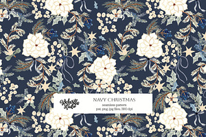 Navy Christmas Pattern