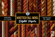 Fall Knitted Wool Seamless Pattern, a Pattern Graphic by Creative Store (Thumbnail 1 of 5)