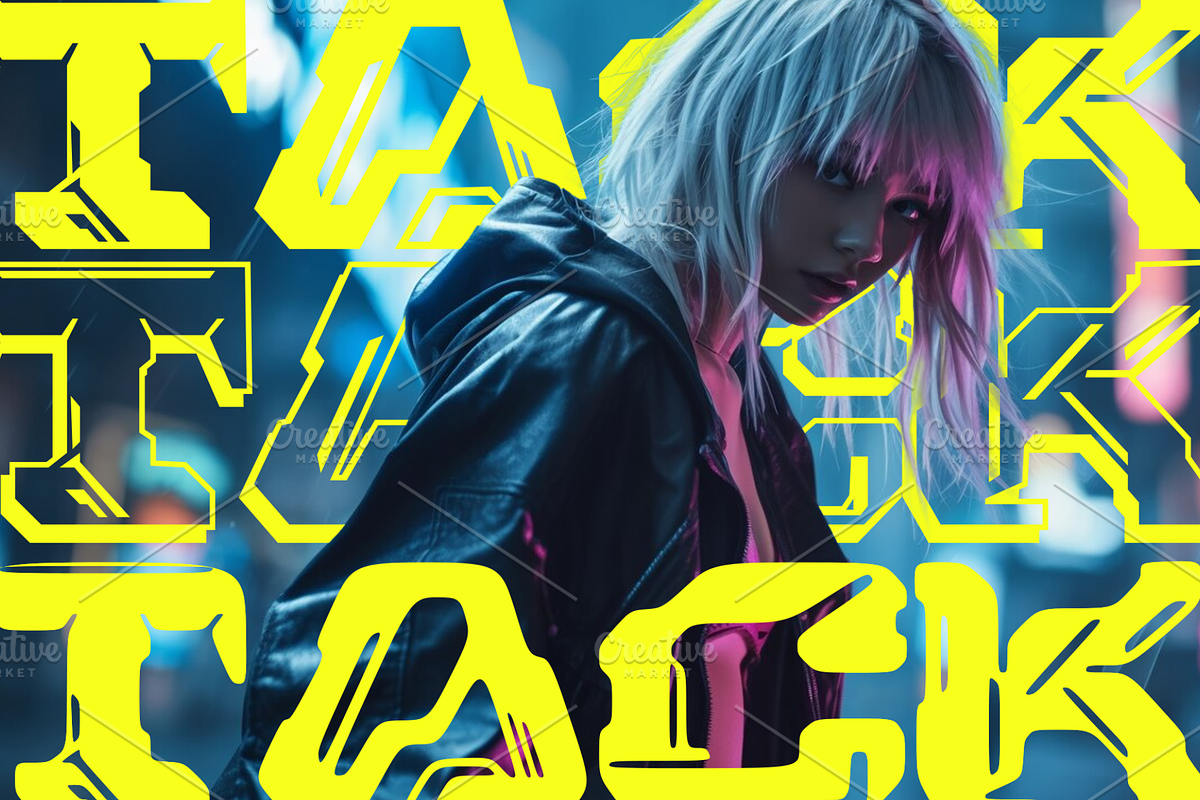 Cyber Kornea | Cyberpunk Mecha Font preview 8