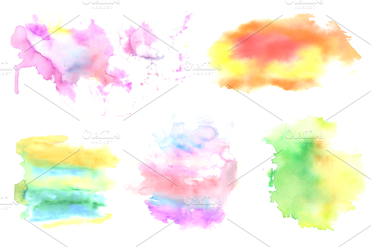 Watercolor splotches clipart set., a Brush Add-On by mcherevan (Photo 2 of 4)