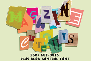 Magazine Cut-Outs Blob Control Font