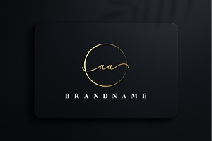 Letter AA Handwritten Signature Logo