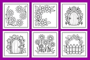 Blooming Corner Bold Easy Coloring, a Decorative Illustration by Design Station (Thumbnail 3 of 4)