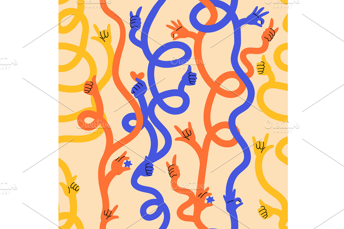 Multicolored human hands with, a Person Illustration by Vectorbuum