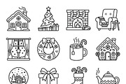 44 Cozy Christmas Home Icons, an Outline Icon by adenpinkstore (Thumbnail 2 of 22)