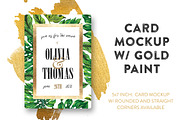 Card Mockup w/ Gold Paint, a Print Template by Hype Your Prints (Thumbnail 1 of 6)