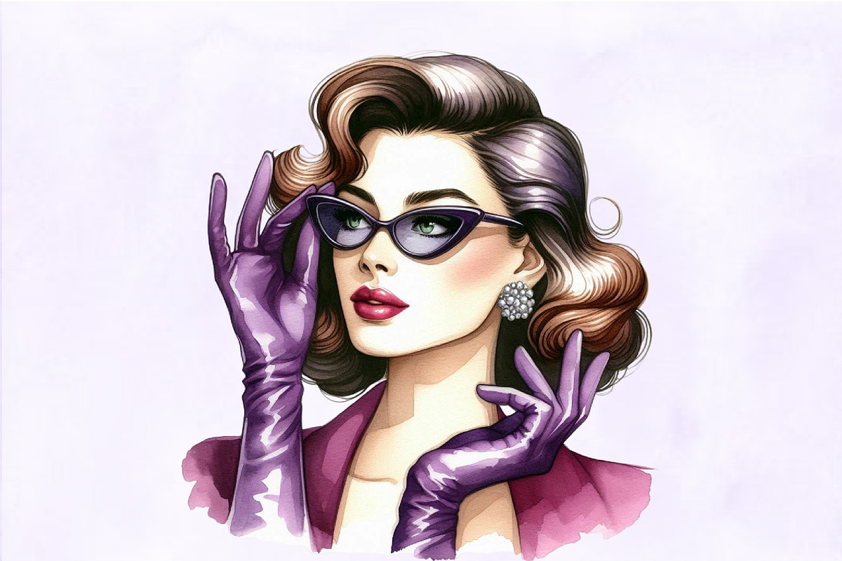 Purple Summer Vintage Woman Clipart, an Illustration by Designking (Photo 4 of 4)