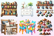 Watercolor Home Furniture Clipart, a Graphic by CitraGraphics (Thumbnail 2 of 4)