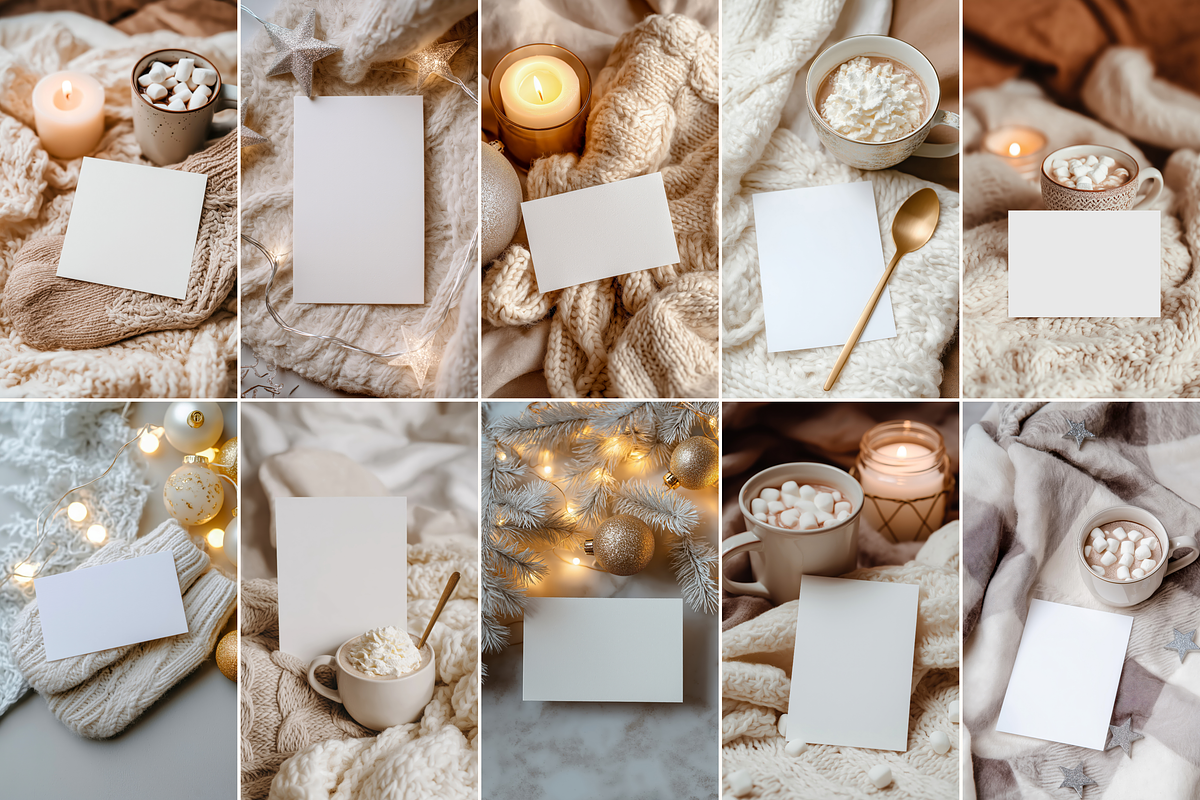 Christmas Card Mockup Bundle, a Product Mockup by Serenefeeling (Photo 13 of 14)