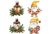 Merry Christmas Watercolor Clipart, a Seasonal Illustration by CitraGraphics (Thumbnail 6 of 6)