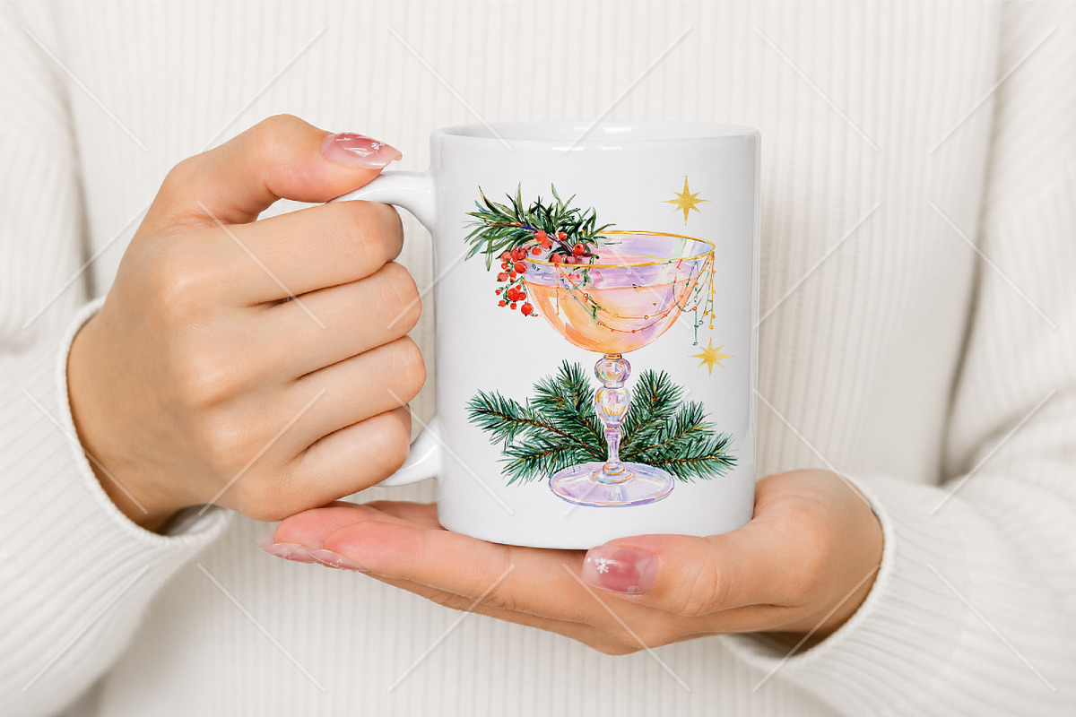 Watercolor Christmas Drink Clipart, a Seasonal Illustration by Canvas Craft (Photo 9 of 10)