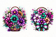 spring floral basket clipart, an Illustration by Designworld (Thumbnail 3 of 6)