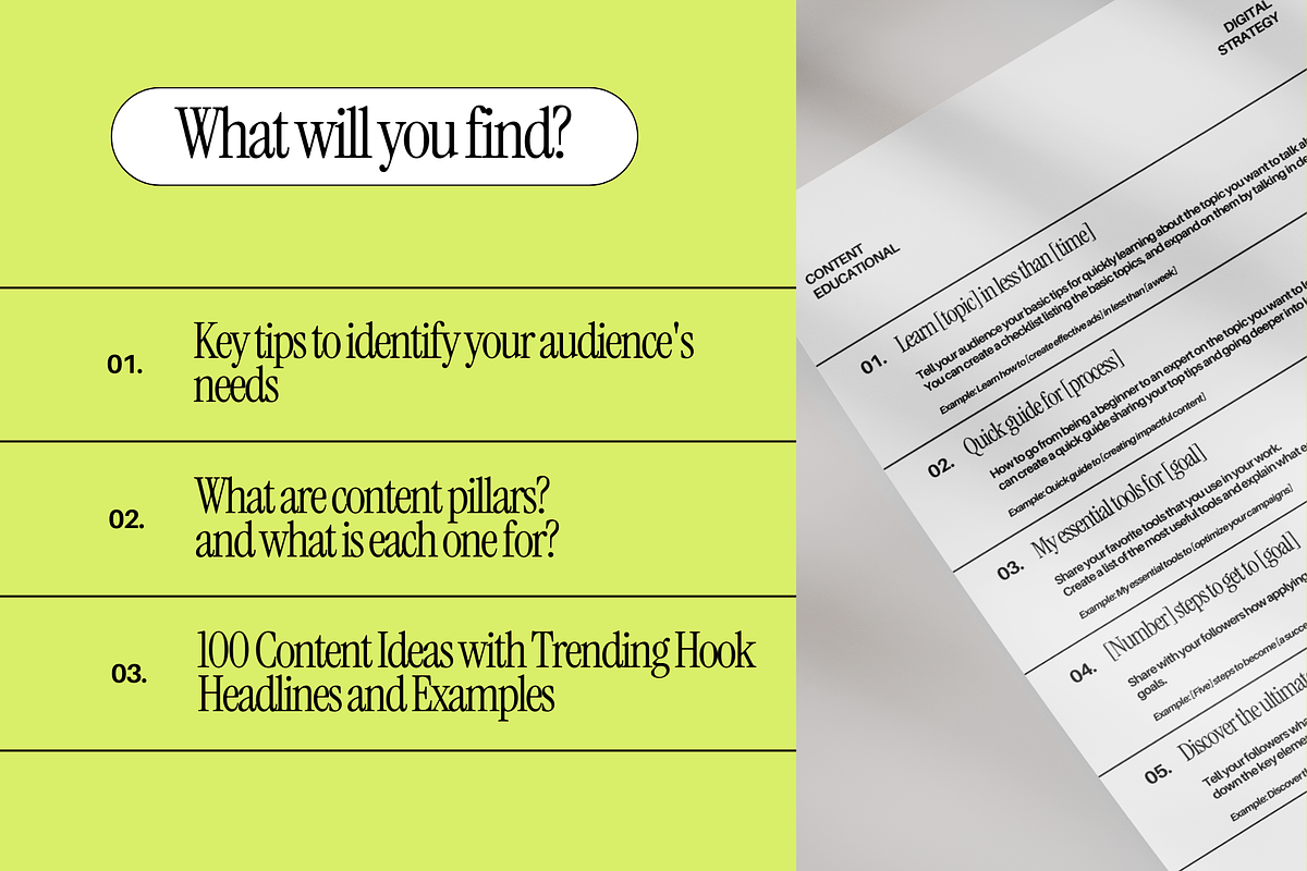 100 Content Ideas for Social Media, a Social Media Template by Mila Estudio (Photo 2 of 4)