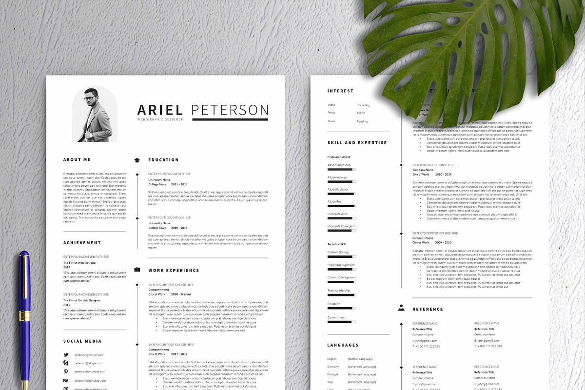 Resume Template / CV, a Resume Template by Peunayah (Photo 2 of 8)