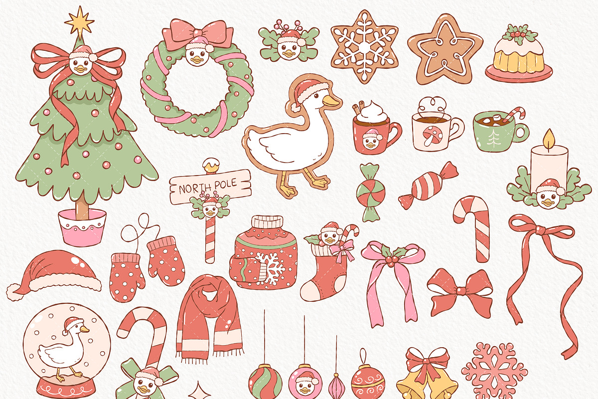 Christmas Goose Clipart Bundle, an Animal Illustration by TitaLivingArt (Photo 4 of 9)