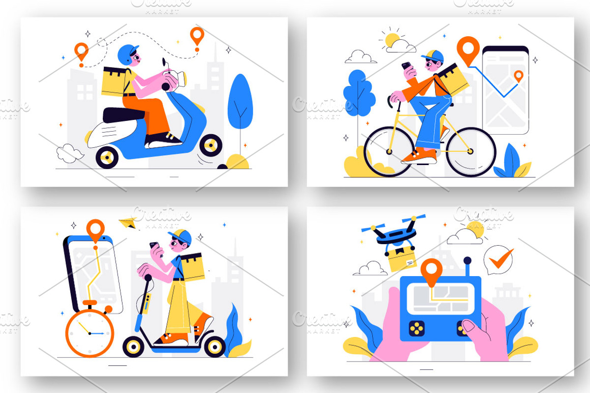 10 Courier or Delivery Service, a Work Illustration by denayunebgt (Photo 2 of 4)