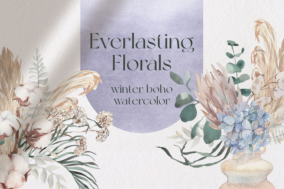 Everlasting Florals Winter Boho, a Seasonal Illustration by Catch the Dream Art (Photo 1 of 12)