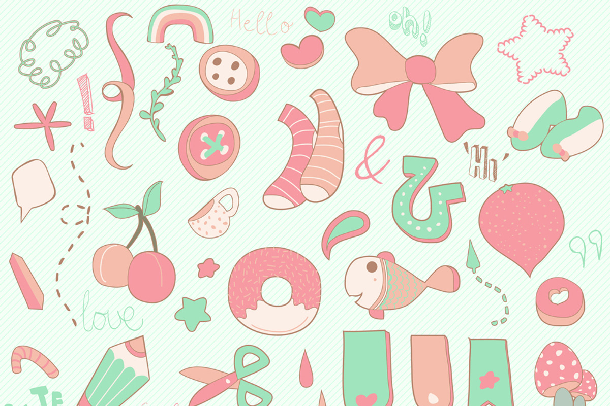 cute doodle clip art pack preview 2