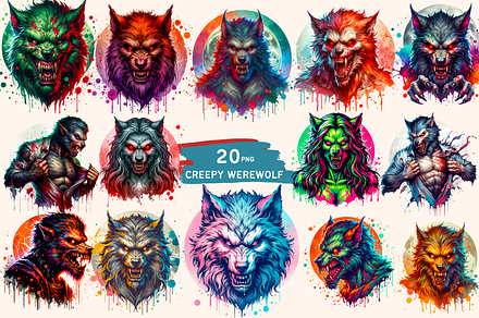 Creepy Halloween Werewolf Bundle