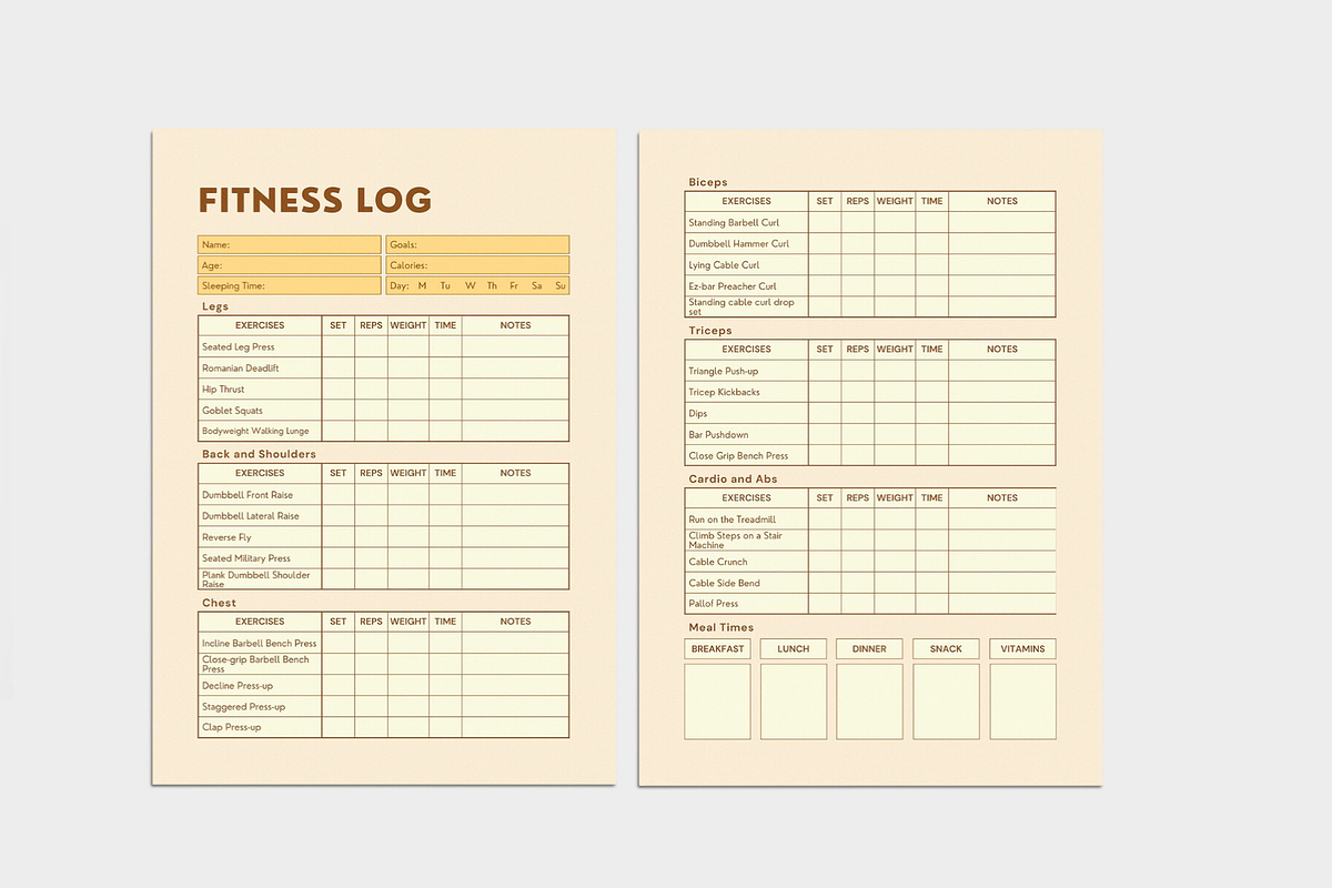 Fitness Log Planner Template preview 4