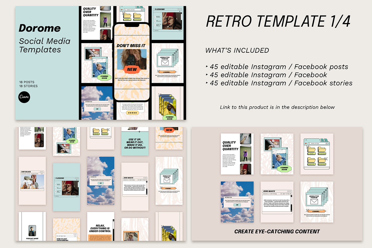 Instagram Retro Templates Bundle, a Social Media Template by Bonumo (Photo 12 of 14)